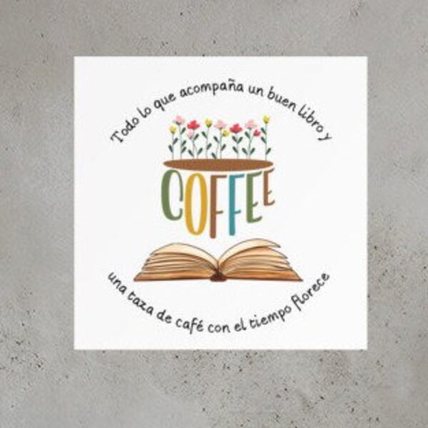 Poster para amantes de la lectura y el cafe, regalo, poster, poster para regalar