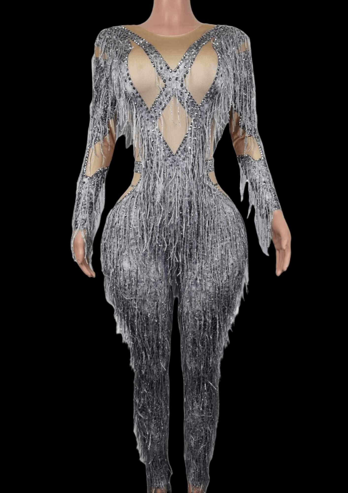 Plus size rhinestone jumpsuit sale