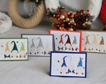 Christmas elves greeting card / Embossed Christmas Card Set / Holiday Cards / Merry Christmas Card Sets / Holiday Card Set