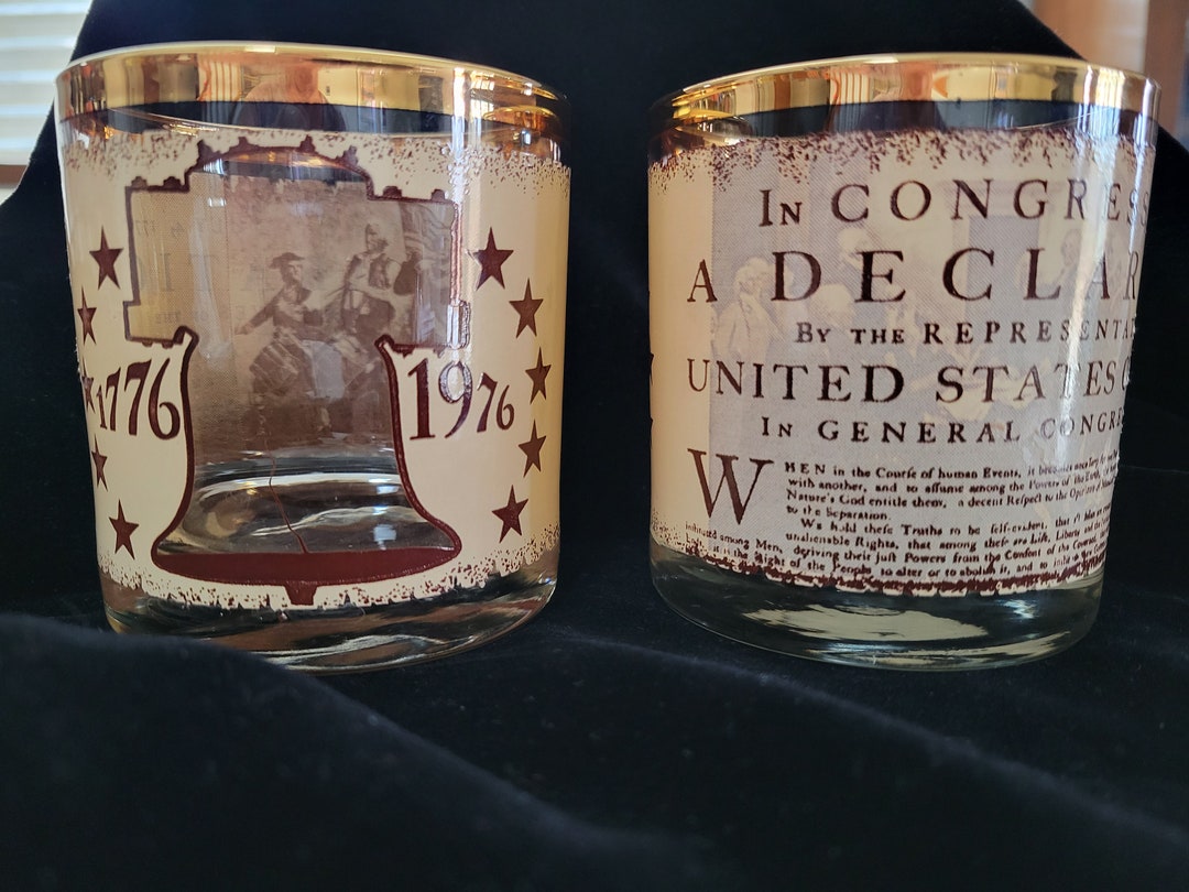 Libbey/gold Rimmed/bicentennial/commemorative Whiskey Rocks/old ...