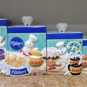 Pillsbury Doughboy Poppin Fresh Canister Collection/set of 4/circa