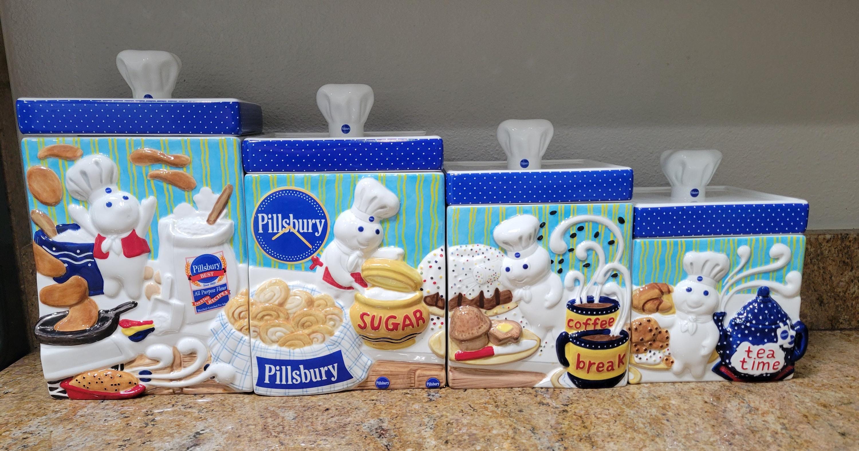 ★3p★Pillsbury Doughboy Bakeryママごと セット Pillsbury Doughboy Canister Set - Etsy
