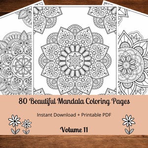 80 Beautiful Mandala Coloring Pages, Printable Coloring Pages, Adult Coloring Pages, Mandalas, Printable Coloring Sheets, Stress Relieve