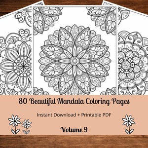 80 Beautiful Mandala Coloring Pages, Printable Coloring Pages, Adult Coloring Pages, Mandalas, Printable Coloring Sheets, Stress Relieve
