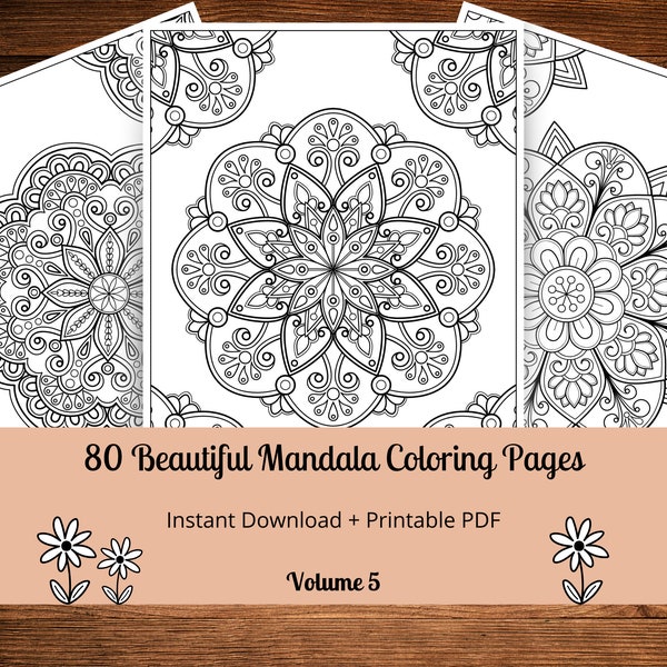 80 Beautiful Mandala Coloring Pages, Printable Coloring Pages, Adult Coloring Pages, Mandalas, Printable Coloring Sheets, Stress Relieve