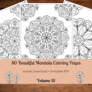 80 Beautiful Mandala Coloring Pages, Printable Coloring Pages, Adult Coloring Pages, Mandalas, Printable Coloring Sheets, Stress Relieve