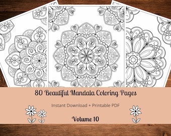 80 Beautiful Mandala Coloring Pages, Printable Coloring Pages, Adult Coloring Pages, Mandalas, Printable Coloring Sheets, Stress Relieve