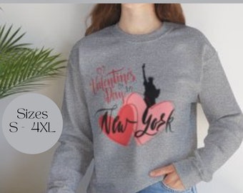 Valentines Day In New York Sweater, Big Apple Sweatshirt, USA Statue of Liberty Jumper, Gift for Her Girlfriend Wife Fiancée, Trip Reveal.