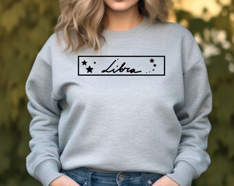 Libra Star Sign Sweatshirt, Zodiac Sweater,  Unisex Men’s Women’s Jumper,  September October Birthday, Present Gift for Him Her, Birth Month