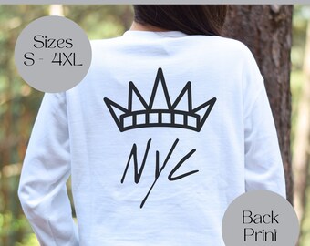 NYC Liberty Crown Sweatshirt, New York Statue Sweater, Lady Lib Jumper, USA City Shirt, America Travel Day Trip Outfit. Unisex Gift Present.