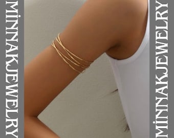 Minimalist Arm Cuff, Gold Arm Band, Gold Upper Arm Cuff Bracelet, Silver Arm Band, Arm Cuff Gold, Gift For Her