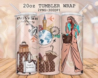 London Travel Girl 20oz Tumbler Wrap (Digital Download)