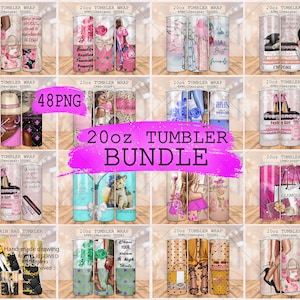 BUNDLE 20 oz skinny tumbler wraps, fashion designs, heels shoes wrap, graduation tumbler, beauty Glam tumbler, cat tumbler, girly template