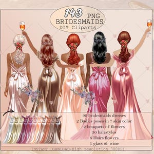 Imágenes prediseñadas de damas de honor personalizadas, imágenes prediseñadas de vestidos de seda de damas de honor, imágenes prediseñadas de niñas de damas de honor, creador de retratos de mujer, retrato personalizado, png