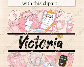Custom NURSE name png, sublimation nurse name, customizable design with your name, nurse woman, nurse graphic png, nurse life, nurse png