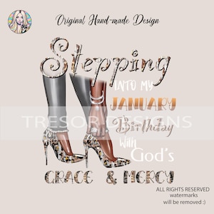 Enter in my january birthday with gods grace and mercy PNG, Birthday divine grace and mercy png, woman birthday gift, Faith birthday clipart