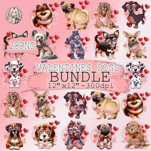Valentine dog png bundle, Dog valentines Shirt Design, Valentines day png, Dog Owner Valentines Gift, Dog Lover Png Instant digital Download