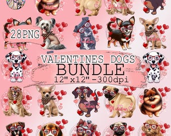 Bundle png chien Saint-Valentin, conception de chemise Saint-Valentin chien, png Saint-Valentin, cadeau Saint-Valentin propriétaire de chien, amoureux des chiens Png téléchargement numérique