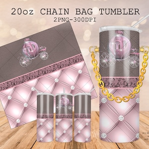 20 oz luxe roze beker wrap, sublimatie ketting tas beker, mode luxe strass design, prachtige koets sjabloon, instant download