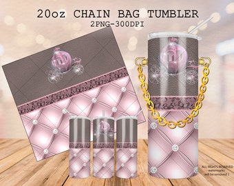 Pink Carriage Tumbler Wrap: Luxury Strass Design (Digital Download)