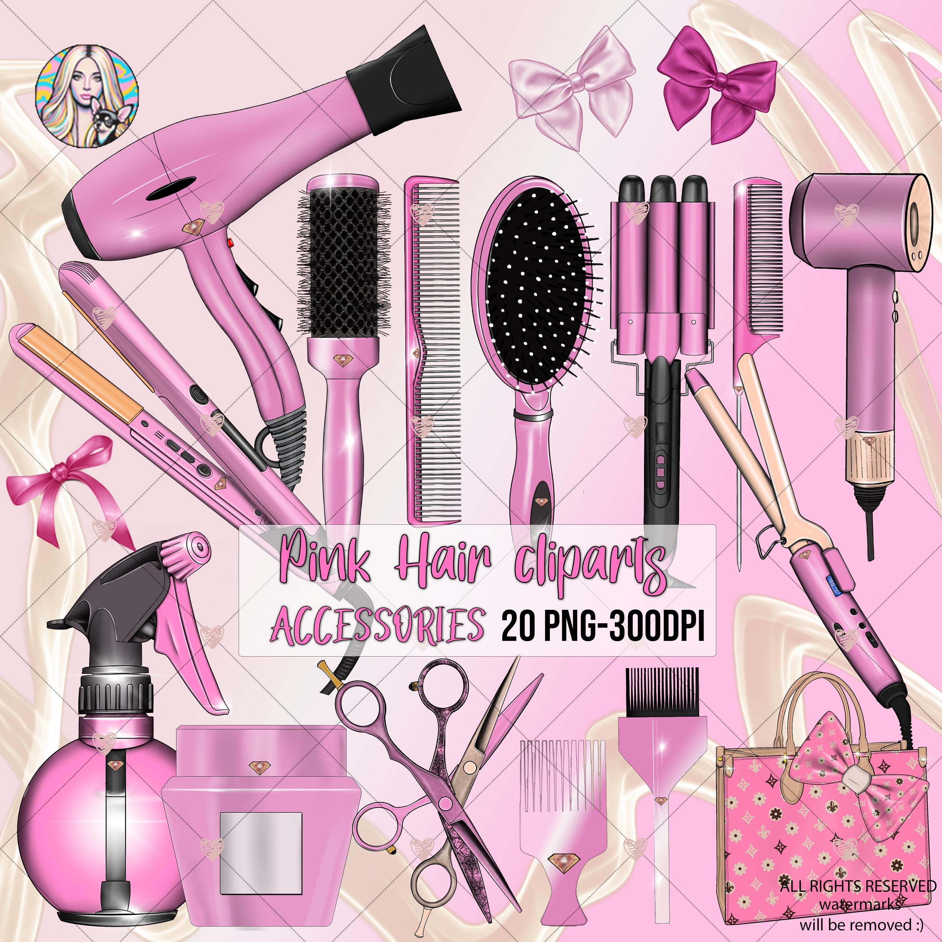 Pink Hair Salon Clipart Bundle | 20 PNG Hair Accessories  display picture 2