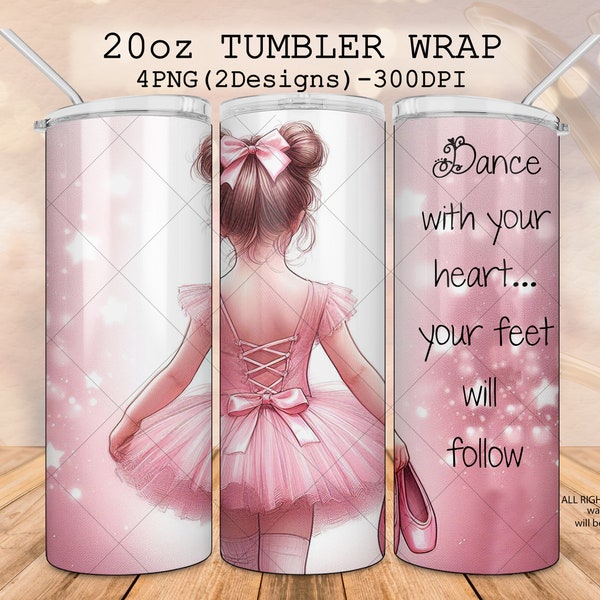 Ballerina tutu dress for baby girl tumbler wrap, ballerina 20 oz skinny tumbler, dance design digital download, cute ballerina pretty girl