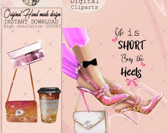 Woman Legs High Heels PNG | Fashion Clipart Shoes and Luxury Accessories | Digital Download