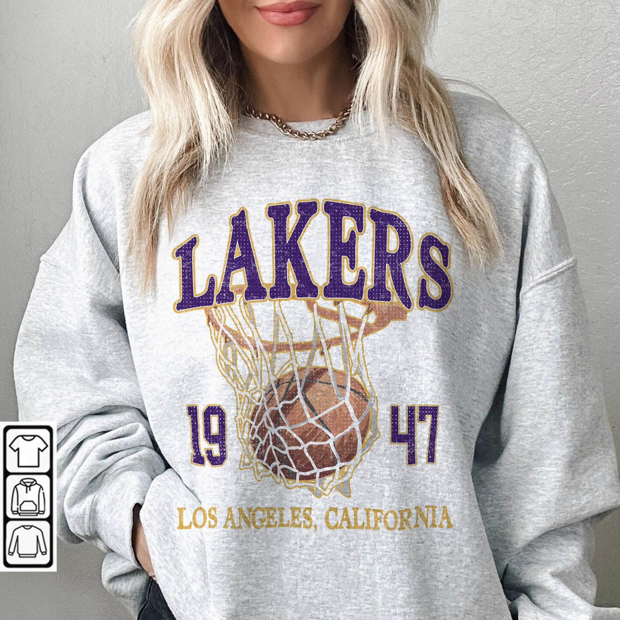 Vintage 1993 purple LA Lakers sweatshirt, retroiscooler