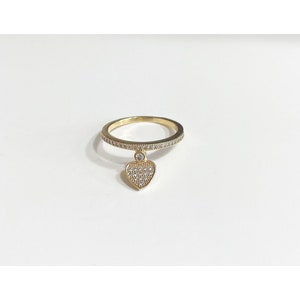 Ring with Zirconia Heart Pendant