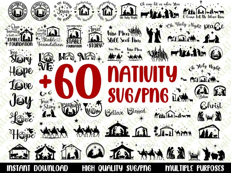 Nativity SVG Bundle / Cut File / Cricut / Commercial Use / Nativity SVG ...