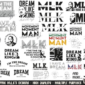 Martin Luther King SVG PNG +50 Original Designs Bundle | MLK svg | Original Designs | Vector | Cricut Files | Sublimation | Juneteenth