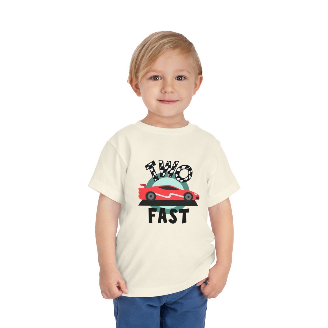 Two Fast 2nd Second Birthday Race Car Theme Toddler Short Etsy