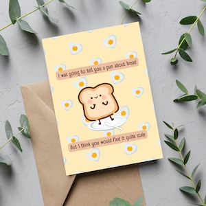 Trocadilho sobre pão - Cartão de aniversário engraçado, cartão de felicitações, Cartão de amor, Cartão bobo, Para namorado, Para namorada, Marido, Esposa