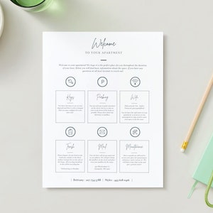 Apartment Welcome Guide Template, Property Manager Template, Renter Template, Rental Template, Airbnb Template, Canva Template VRBO Template