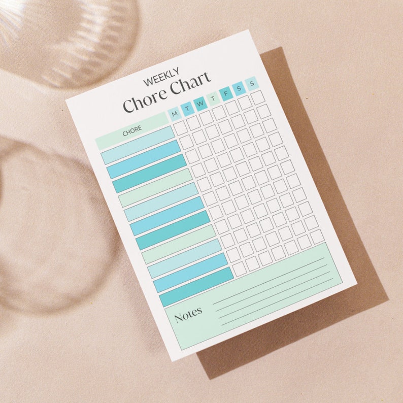 Weekly Chore Chart Template, Digital Chore Chart, Digital Template ...
