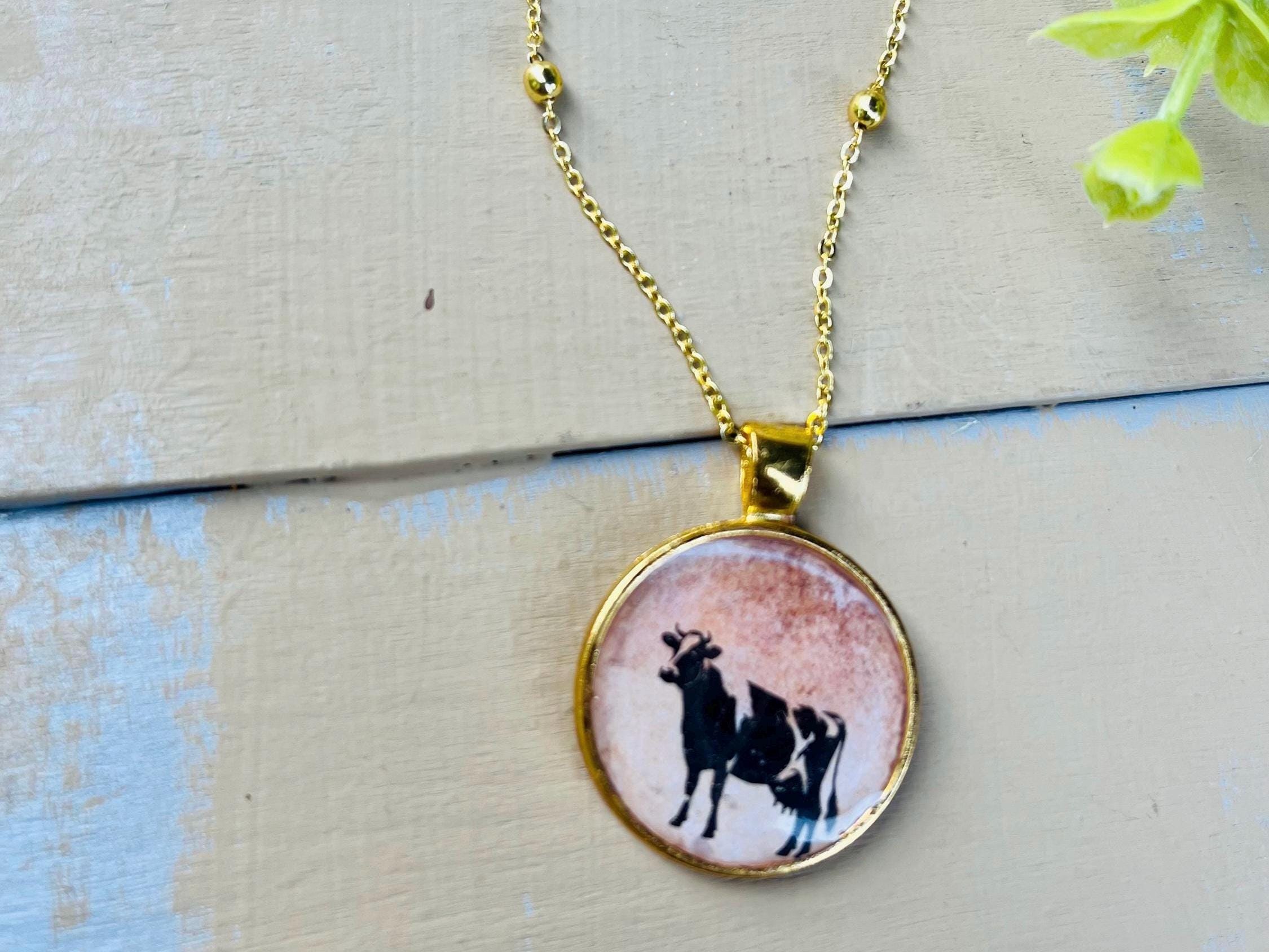 Gold Cow Pendant Necklace Gift for Her Farm Animal Accessory Handmade Dainty Farm Life Western Wear Art Southern Jewelry Gift Etsy Canada