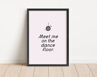 Retro Disco Ball Print | Bar Cart Decor | Trendy College Dorm Room Printable | Gallery Wall Art | Girl Apartment Gift | Dance Floor Disco