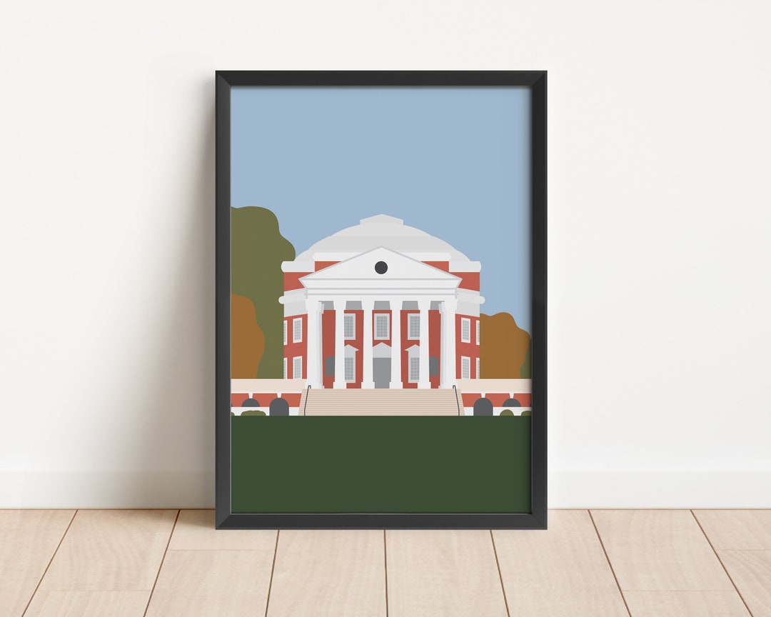 Charlottesville Virginia Print Wall Art Digital Download College Poster Preppy Illustration