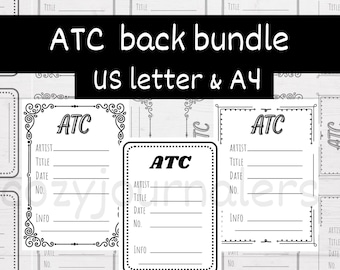 Paquete de tarjetas ATC imprimibles: Tarjetas de intercambio de artistas verticales (PDF)