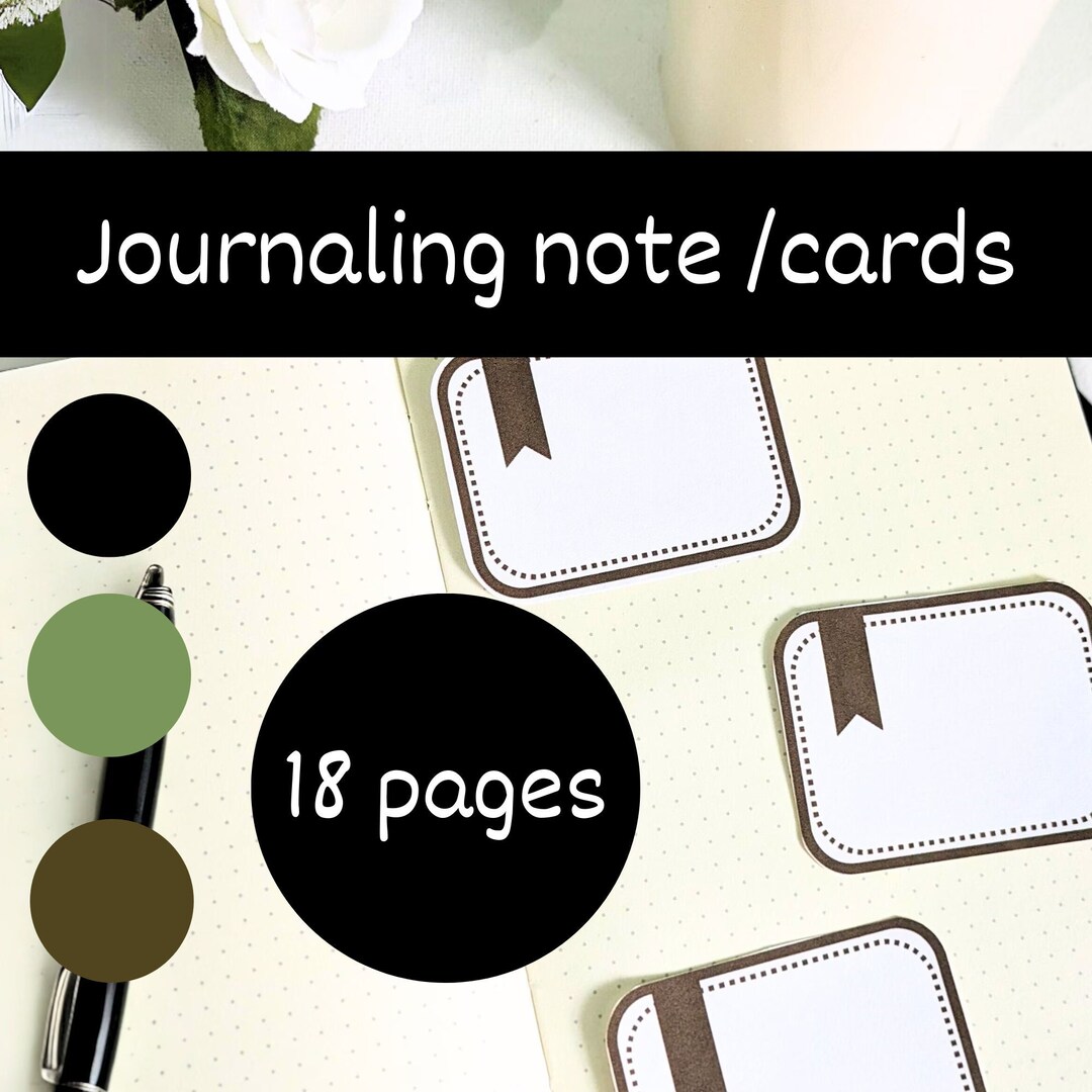 Printable Mini Note Cards, Ephemera Cut Files, Journal Printable ...