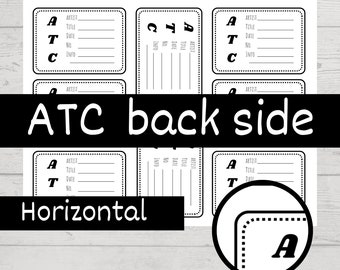 Tarjeta coleccionable de artista horizontal imprimible con reverso ATC (PDF)