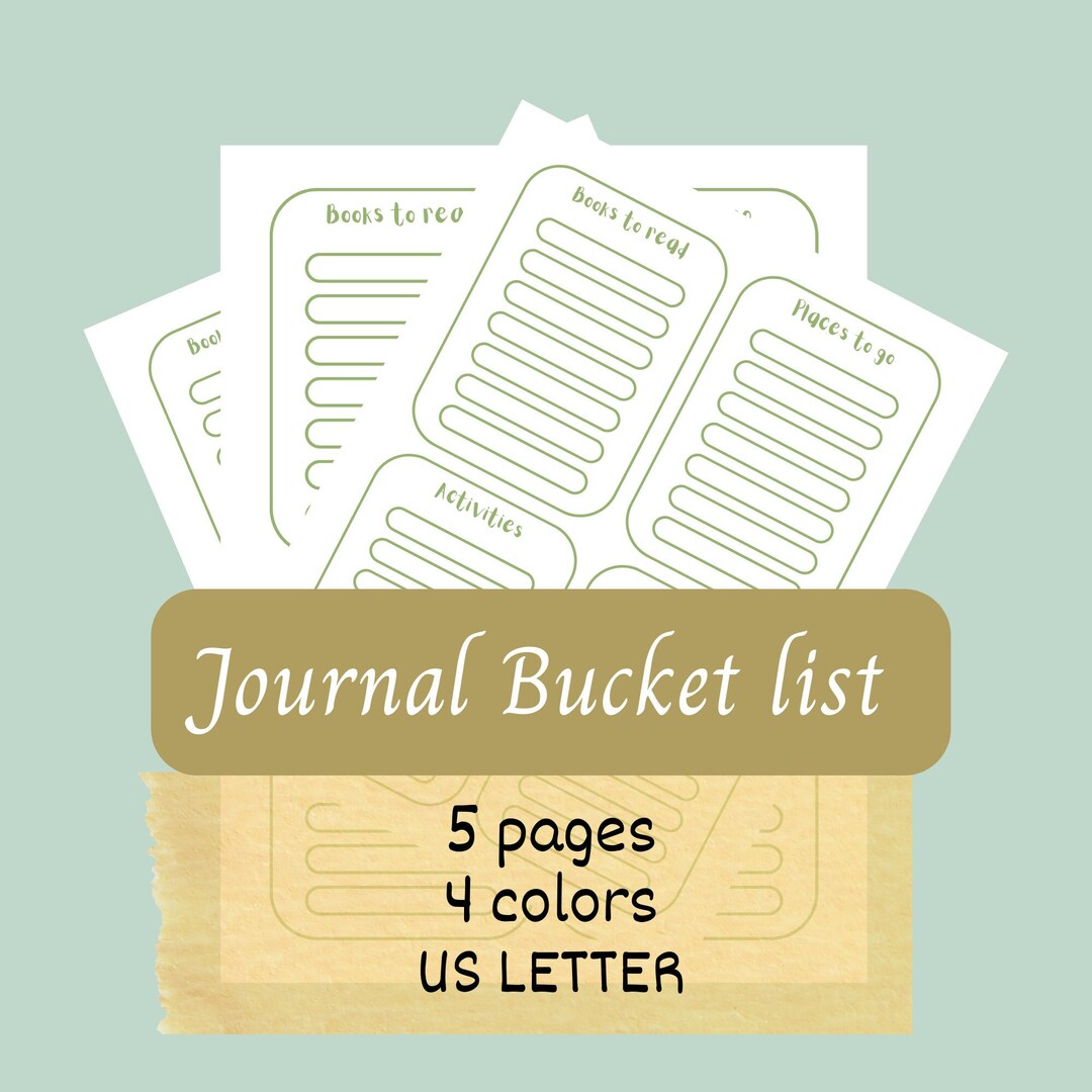 Bucket List for Journals Bujo Wish List Monthly Activities Etsy