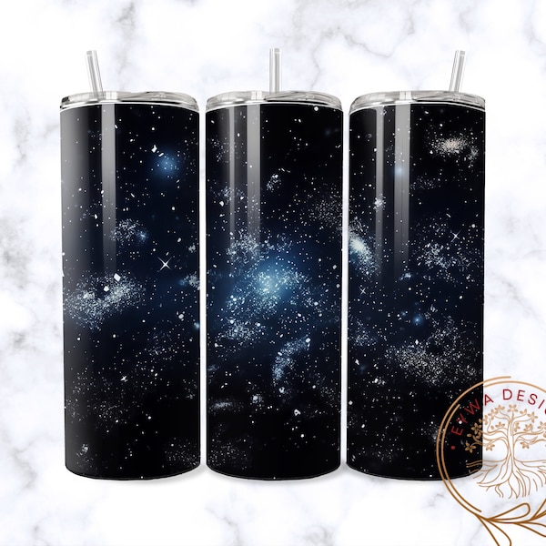 Dark Sky Galaxies And Night 20 oz Skinny Tumbler Sublimation Design Digital Download PNG Instant DIGITAL ONLY