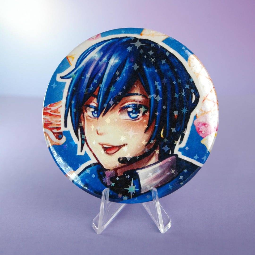 Kaito - Vocaloid | Anime Collector Button Pin 59mm – Holographic Stars ...