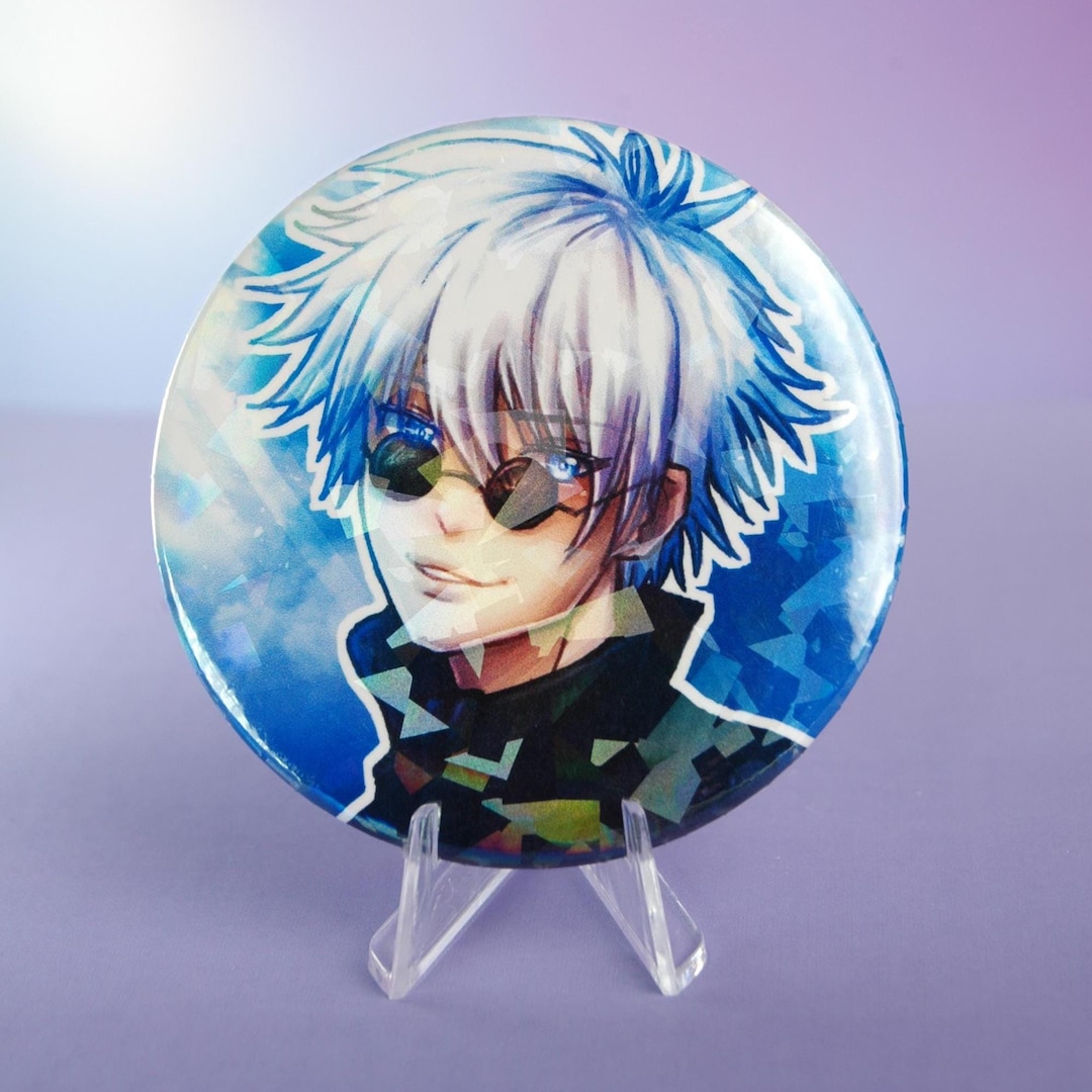 Gojo Satoru - JJK | Anime Gift Button Pin 59mm – Holographic 