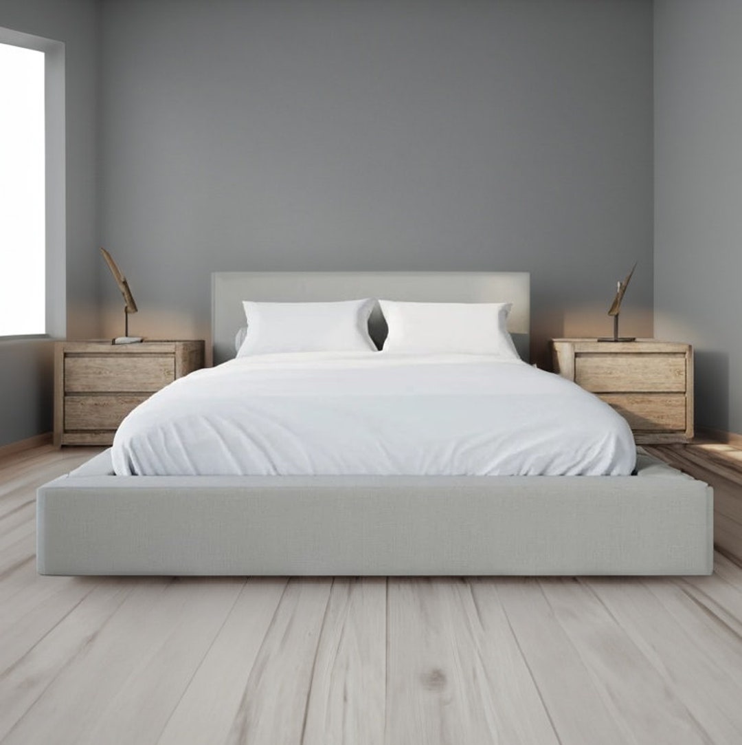 Ultra Set Cushioned Upholstered Bed Frame and Headboard Etsy