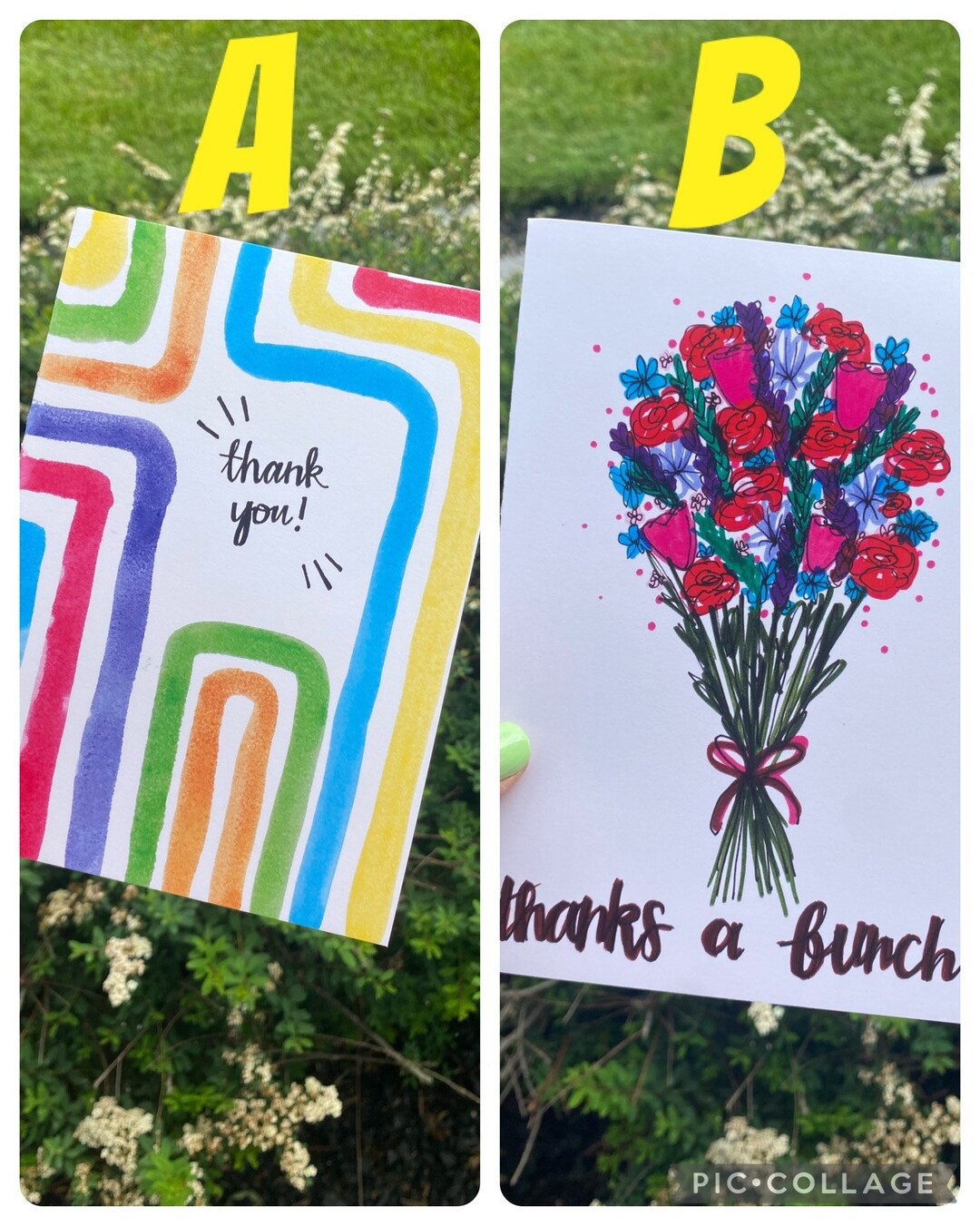 Thank You Blank Hand Painted Copy Cards Envelopes Included - Etsy