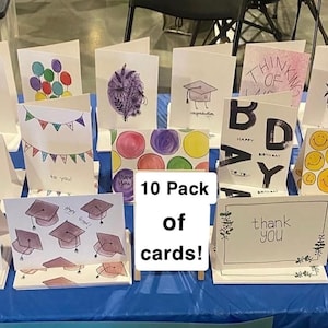Confezione da 10 carte copiate, dipinte a mano e ordinate in modo casuale!