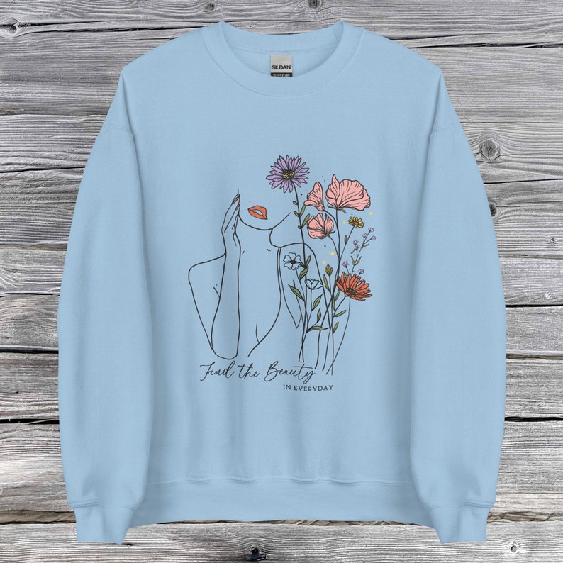 Woman Line Art Sweatshirt Positive Quote Face Women Hoodie - Etsy