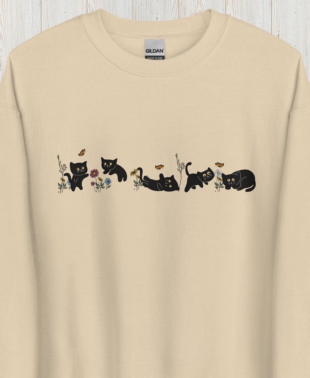 Black Cats Sweatshirt, Cat Lover Sweatshirt, Cat Lover Gift, Cute Cats